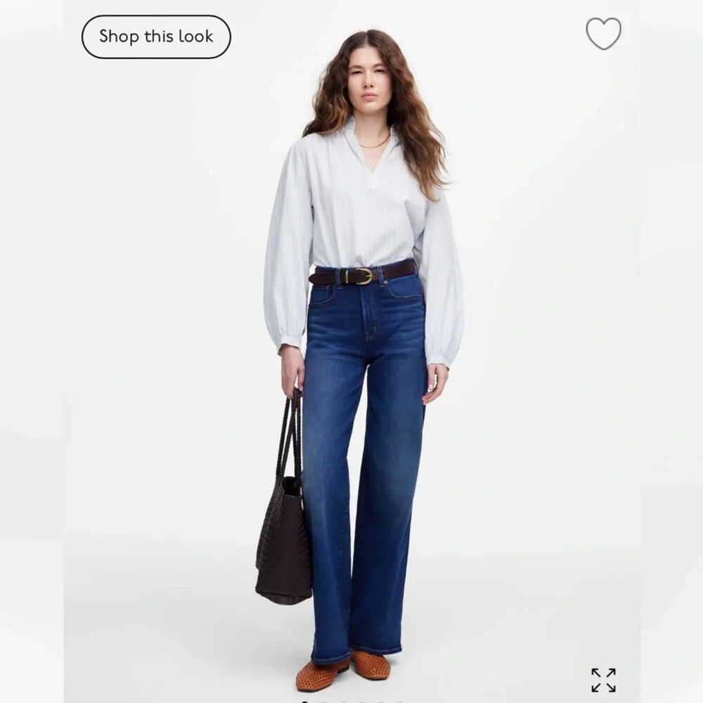 Madewell The Perfect Vintage Wide Leg Jean Dark Wash Size 30